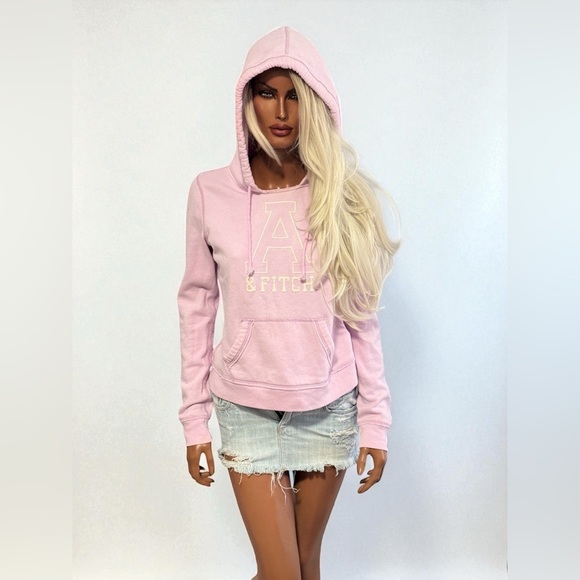Vintage Abercrombie and Fitch AF Sweatshirt Lavender Hoodie Hooded Size Medium - Picture 2 of 8